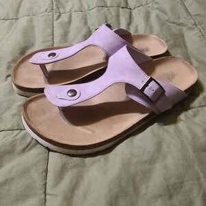 Cliffs by White Mountain Birch Sandals Womens 10W Purple Cork Footbed Purple EUC